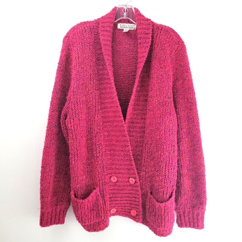 VTG wool blend 80s grandpa grandma cardigan sweater